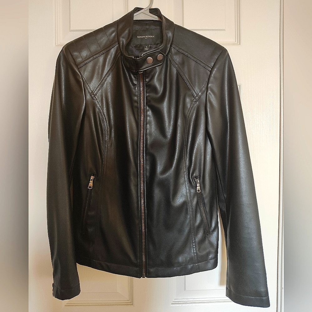 Women's Banana Republic Moto Style Vegan Jacket Size Small